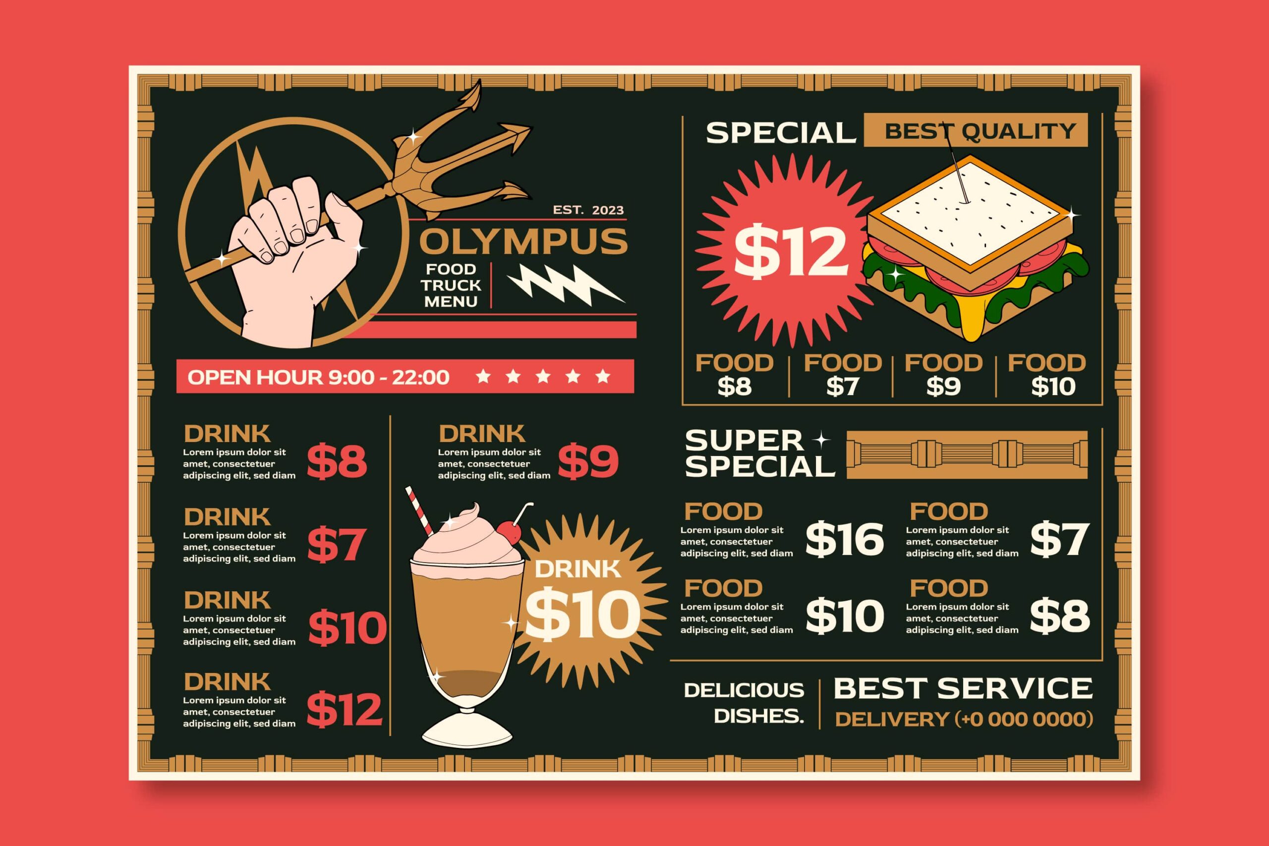 Twin Peaks Menu
