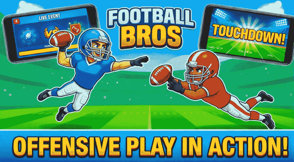Football Bros offensive play in action